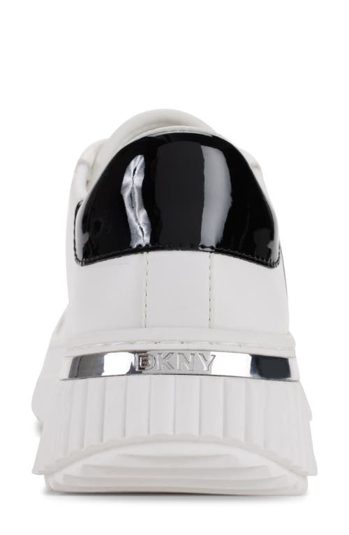 Dkny Logo Sneaker In Bright White/blue