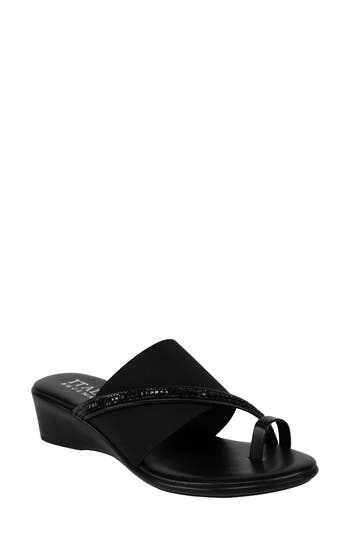 Italian Shoemakers Sianni Wedge Sandal In Black
