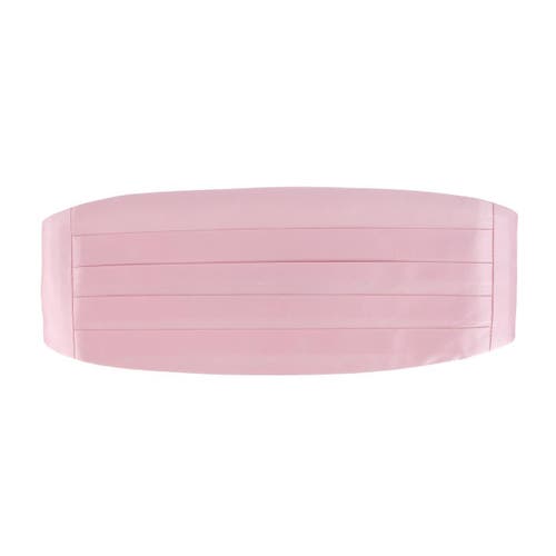 Shop Trafalgar Sutton Solid Color Silk Cummerbund In Pink