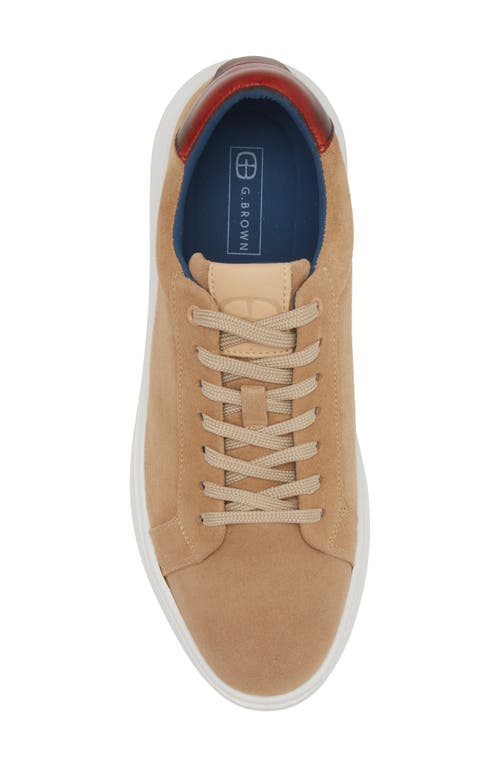 Shop G Brown Puff Suede Low Top Sneaker In Sand