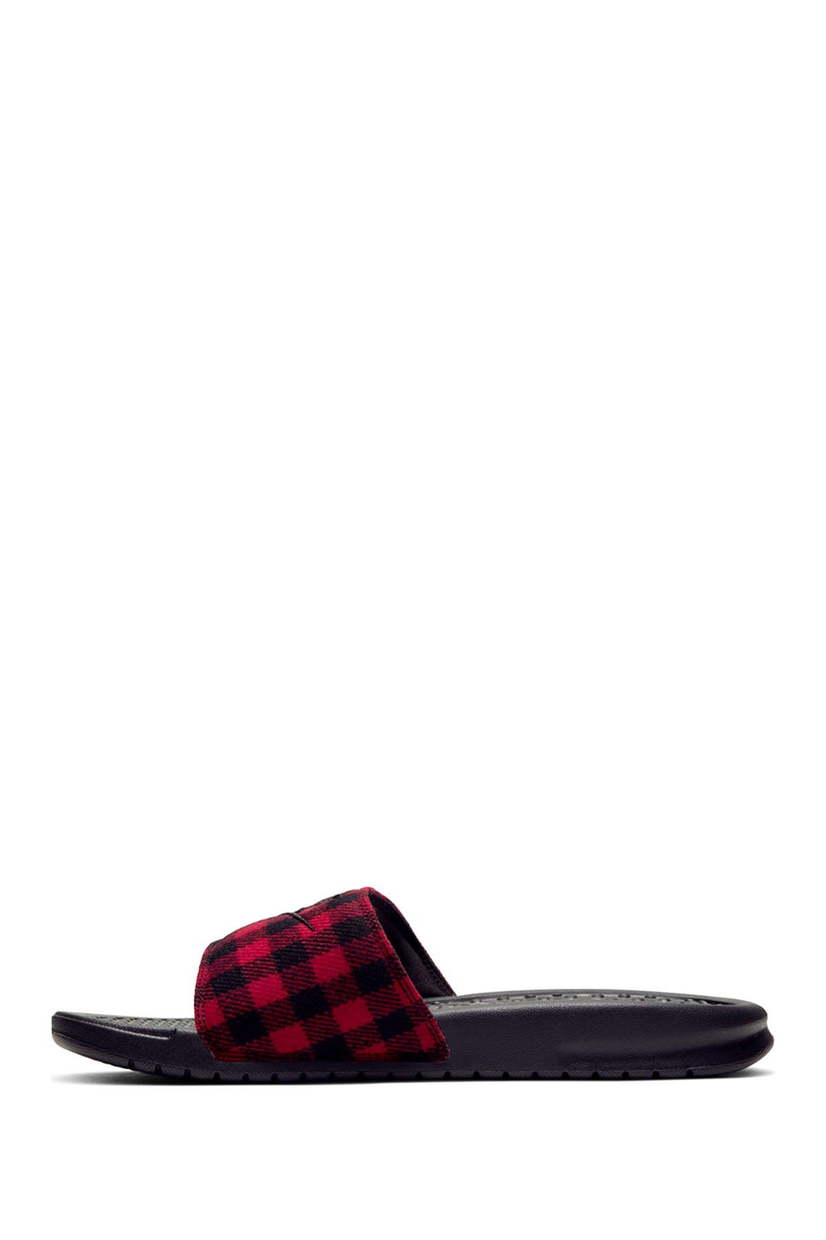 buffalo plaid nike slides