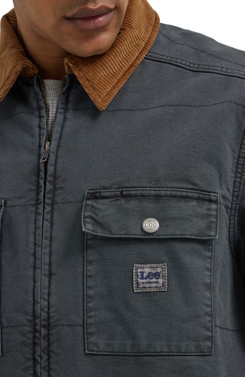 Shop Lee Quilted Workwear Jacket In Dark Muted Gray