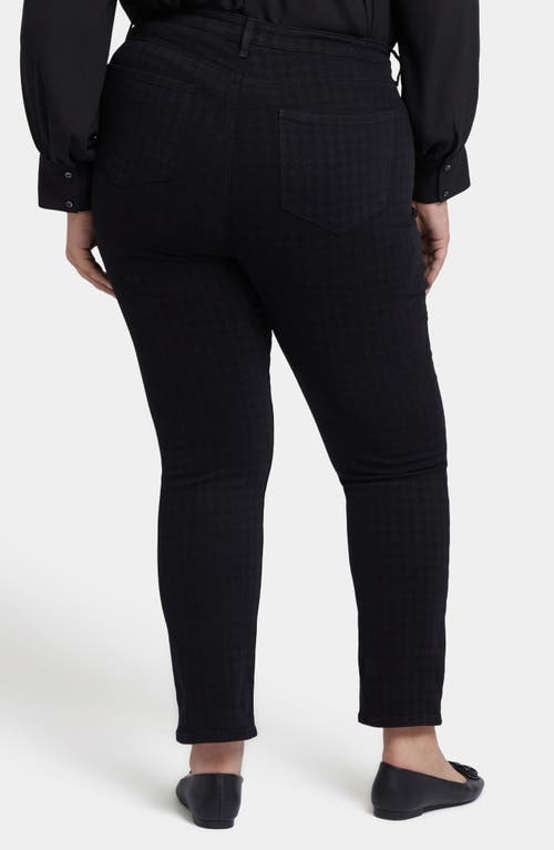 Nydj Plus Sheri Houndstooth Luxe Burnout Slim Jean In Black