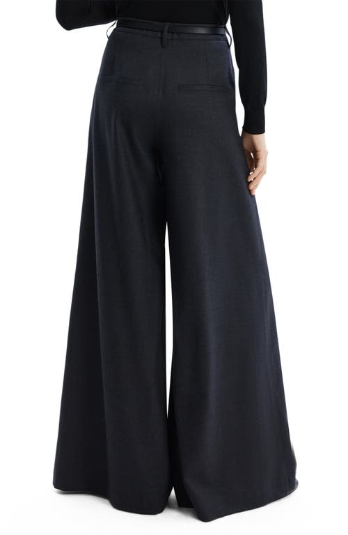 Shop Theory Super Wide Leg Pants In Charcoal Melange