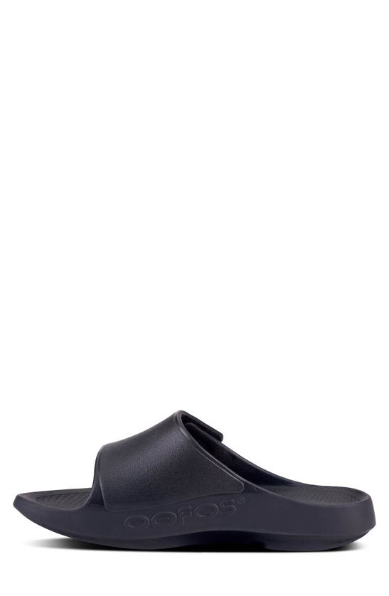 Shop Oofos Ooahh Sport Flex Slide Sandal In Matte Black