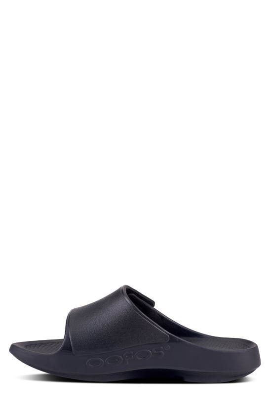 Oofos Gender Inclusive Ooahh Sport Flex Slide Sandal In Matte Black