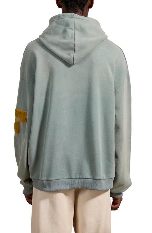 Shop Found Sage Patch Pullover Hoodie In Faded Mint