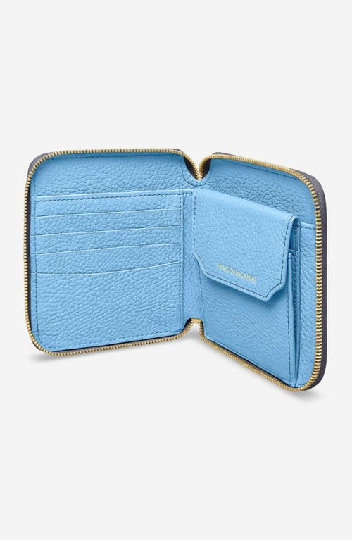 Maison De Sabre Maison De Sabré Small Leather Zip Around Wallet In Graphite Sky