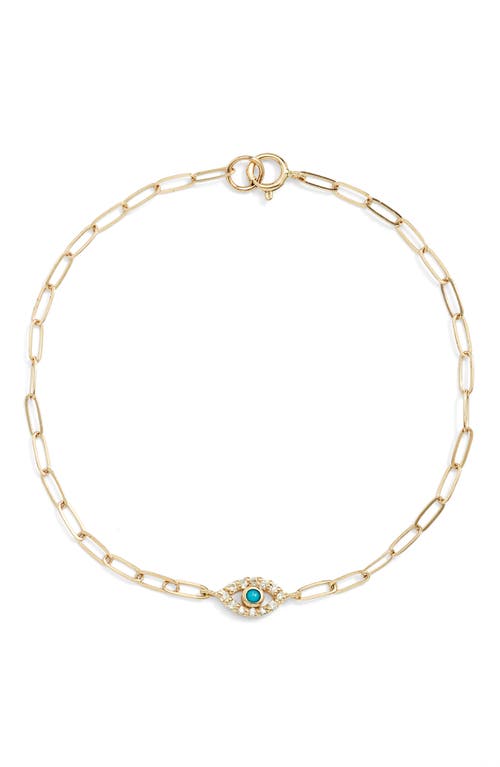 Anzie Cléo Evil Eye Pendant Bracelet In Gold