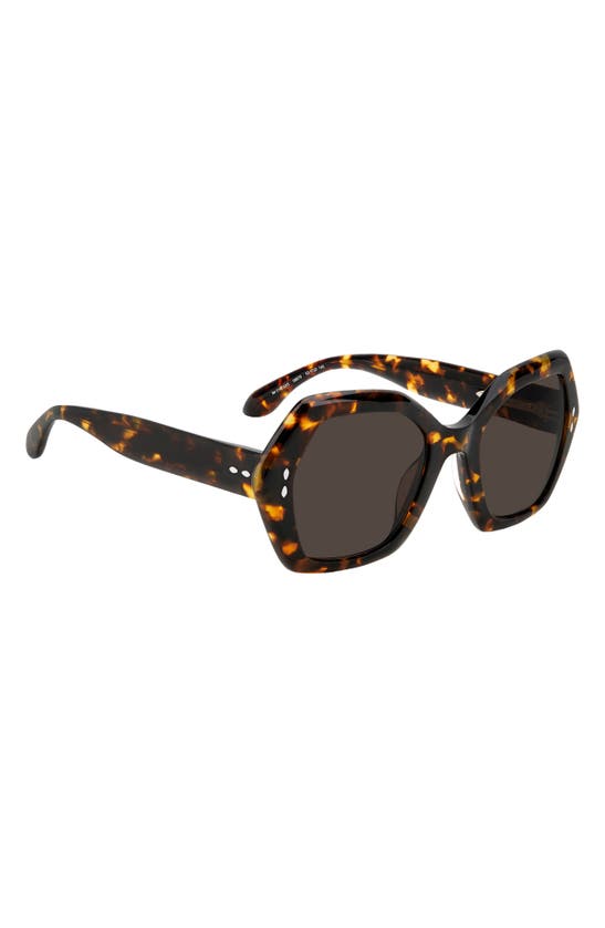 Shop Isabel Marant 53mm Geometric Sunglasses In Havana Brown