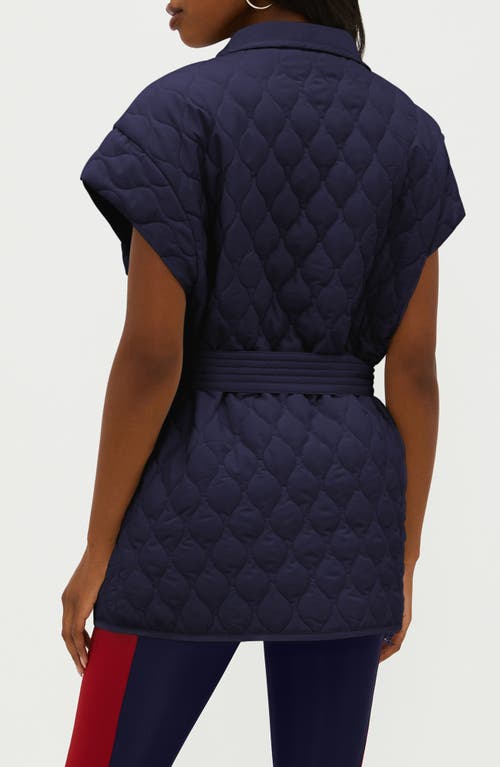 Shop Beach Riot Glenn Belted Short Sleeve Quilted Vest In Ultramarine