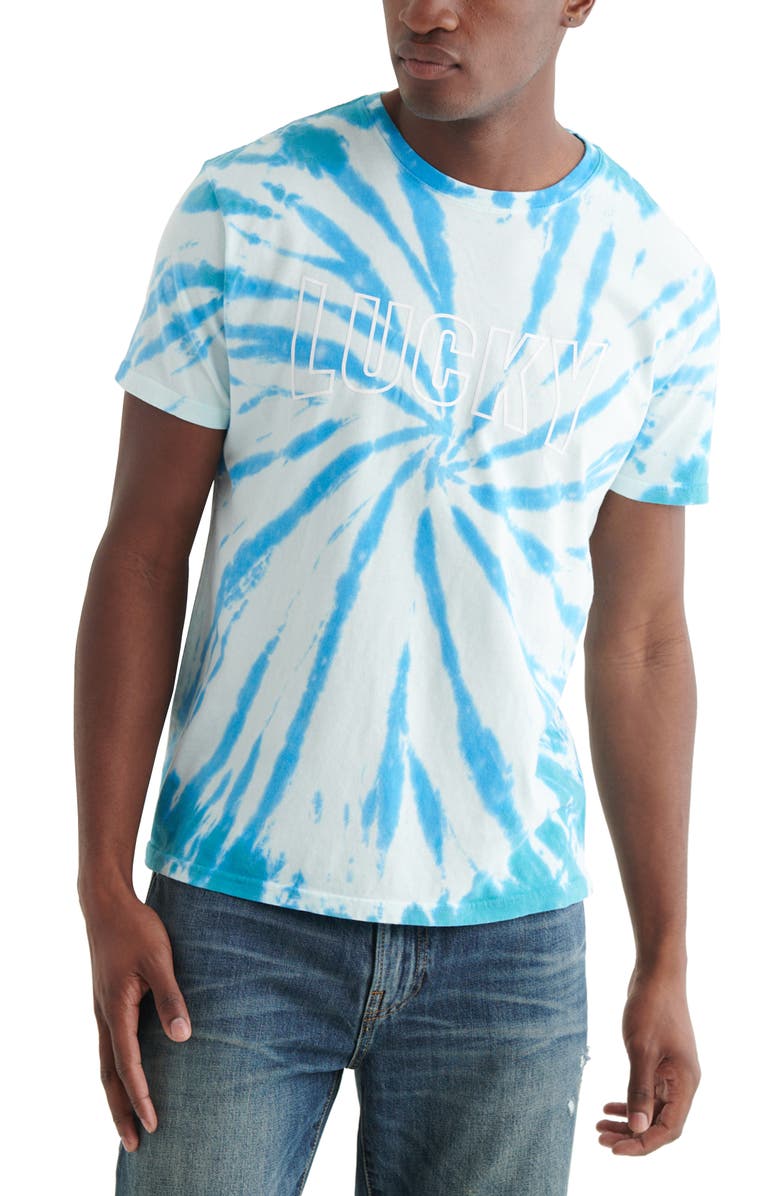 Lucky Brand Tie Dye Logo T-Shirt, Main, color, 