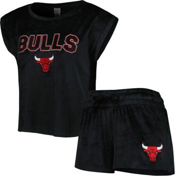 CONCEPTS SPORT Women's Concepts Sport Black Chicago Bulls Intermission  T-Shirt & Shorts Sleep Set
