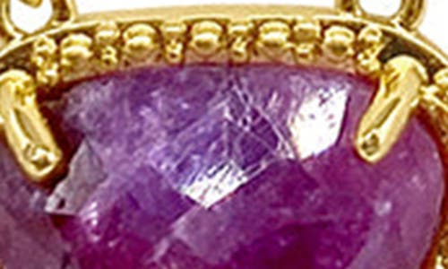 Adornia Fine 14k Yellow Gold Plated Sterling Silver Birthstone Pendant Necklace In Gold - Ruby - July
