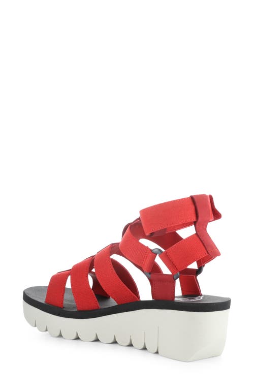 Shop Fly London Yufi Platform Wedge Sandal In Lipstick Red/red