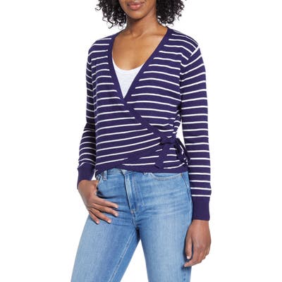 Ceny Stripe Wrap Sweater, Blue