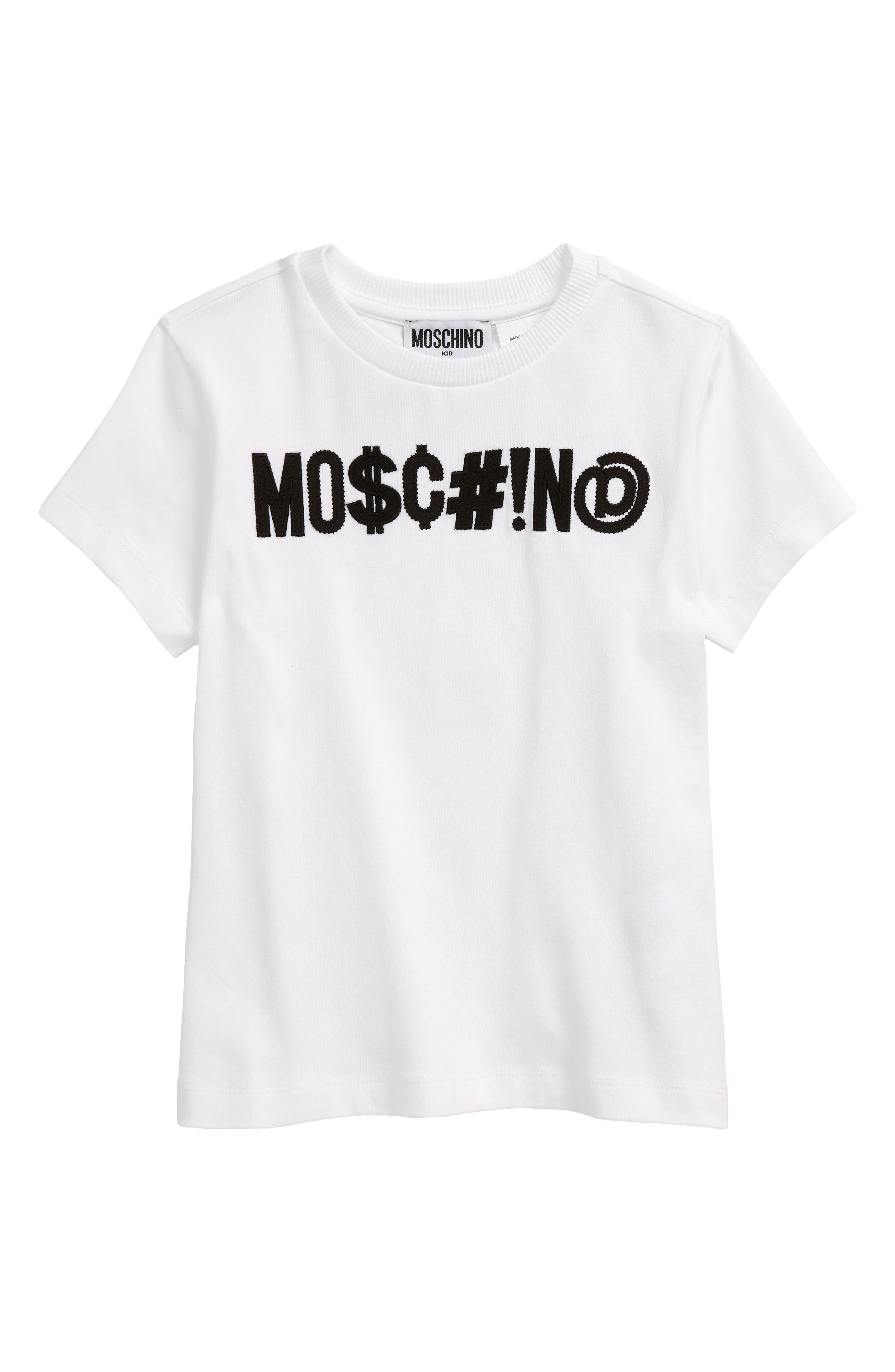 Moschino Kids' Symbol Logo Graphic Tee in Optic White at Nordstrom, Size 4Y Us