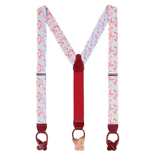 Trafalgar The Fashionisto Tie And Glasses Linen Button Suspenders In Multiple Colors