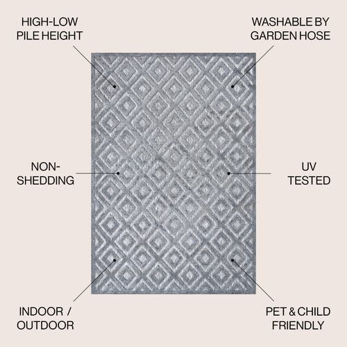 JONATHAN Y JONATHAN Y PORTMANY NEUTRAL DIAMOND TRELLIS INDOOR/OUTDOOR AREA RUG 