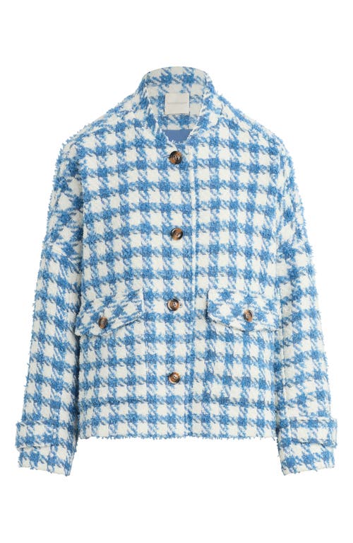 Favorite Daughter The Timeless Houndstooth Tweed Jacket In Blue Jay Houndstood
