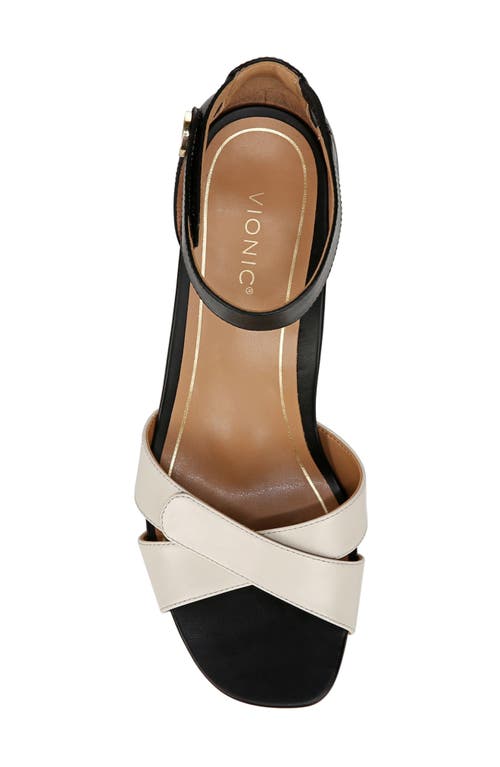 Shop Vionic Salinas Block Heel Sandal In Black/cream