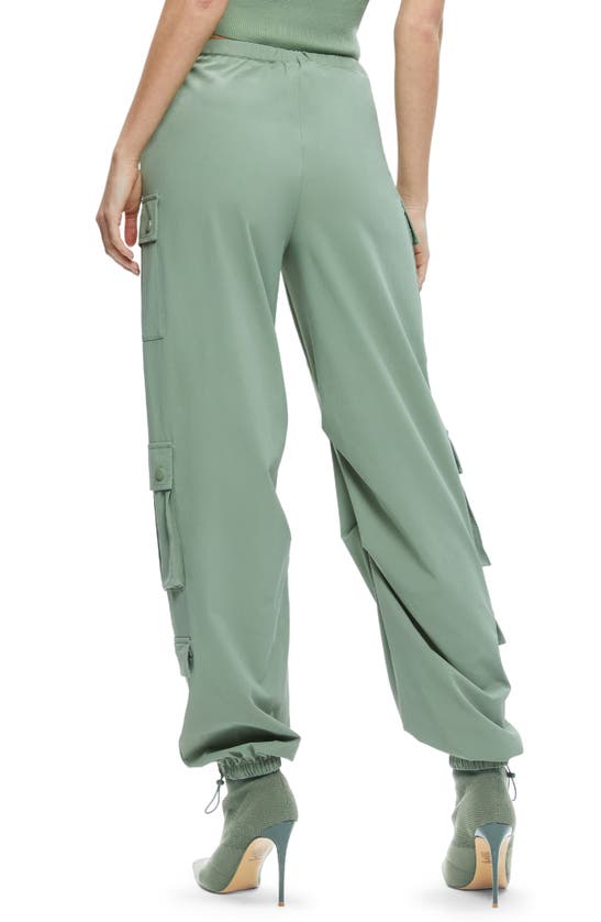 Shop Alice And Olivia Shara Parachute Cargo Pants In Sage