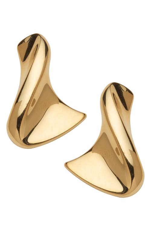 Anine Wavy Drop Earrings in 14K Yellow Gold Plated Silver