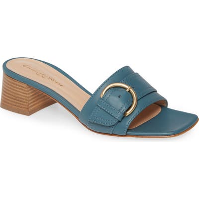 Gianvito Rossi Buckle Slide Sandal, Blue