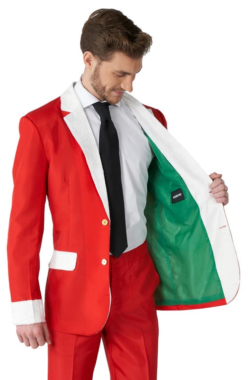 Opposuits Santa Faux Fur Trim Christmas Suit In Red