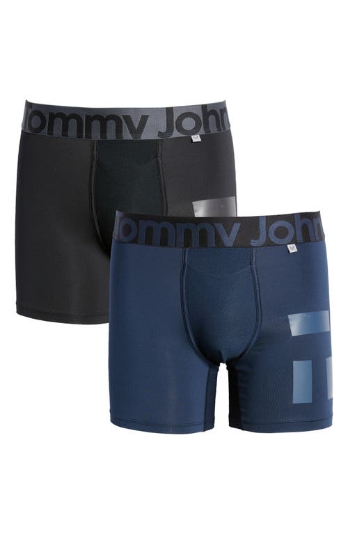 Tommy John 2-Pack 360 Sport 4-Inch Hammock Pouch™ Boxer Briefs in Dress Blues/Black