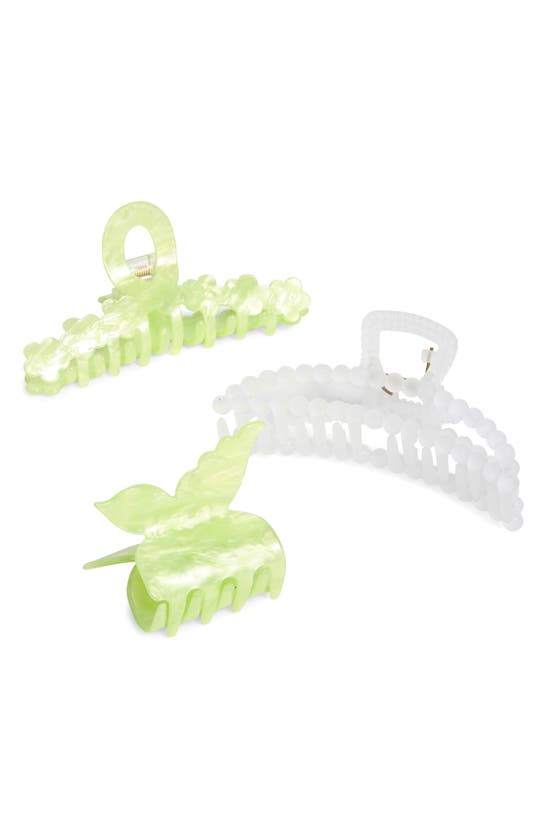 Shop Bp. Assorted 3-pack Claw Clips In Green- White