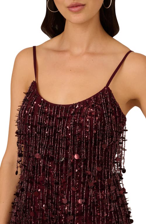 Shop Liv Foster Beaded Cocktail Minidress In Blackened Red