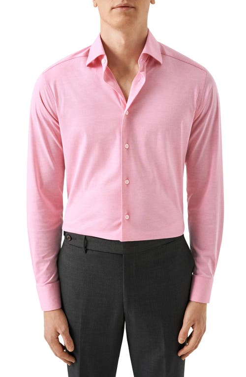 Solid 4Flex Knit Dress Shirt in Medium Pink