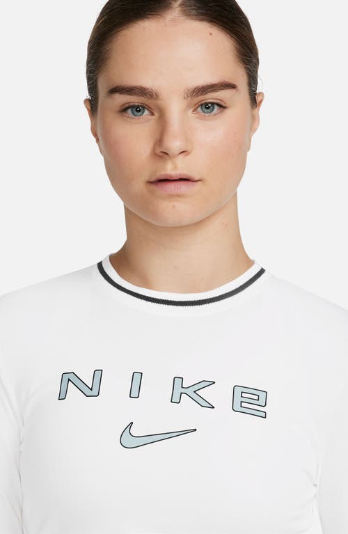 Shop Nike Sportswear Chill Slim Long Sleeve Crop T-shirt In White