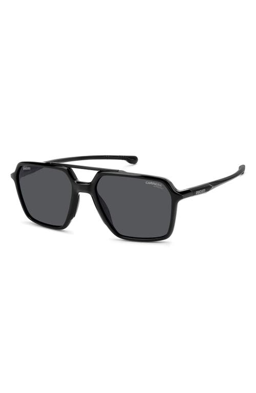 Carrera Eyewear X Ducati 55mm Carduc Rectangle Sunglasses In Black/grey
