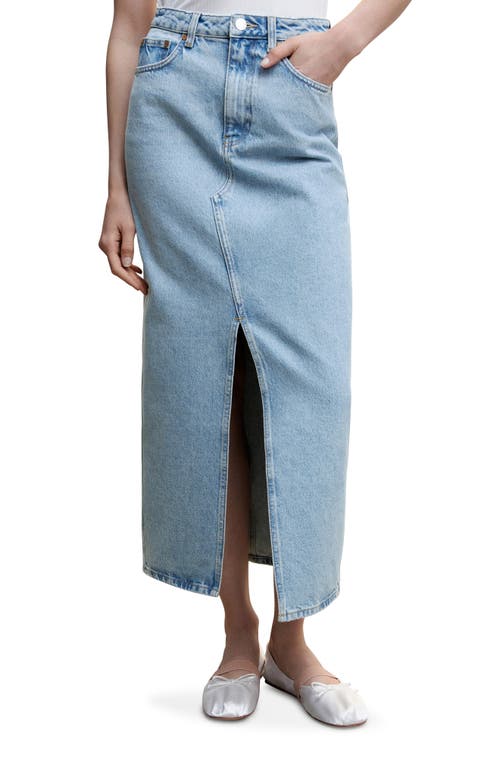 MANGO Denim Maxi Skirt Open Blue at Nordstrom,