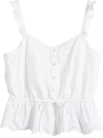 PAIGE Eyelet Button-Up Crop Camisole
