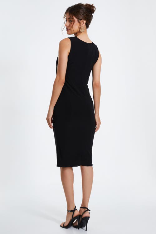 Quiz Ity Gold Buckle Detail Midi In Black