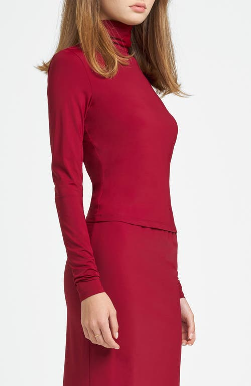 Shop Wayf X Chérie Madeleine Francoise Turtleneck Top In Bordeaux