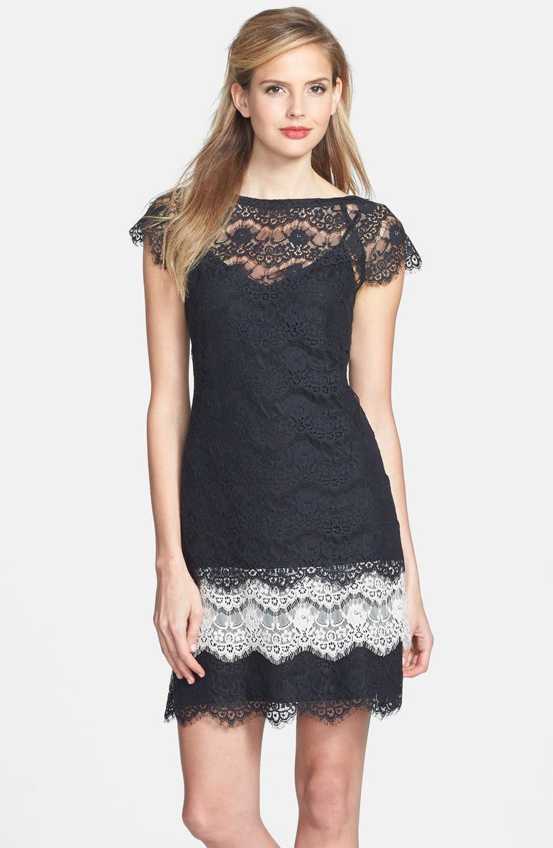 Jessica Simpson Short Sleeve Tiered Lace Dress | Nordstrom