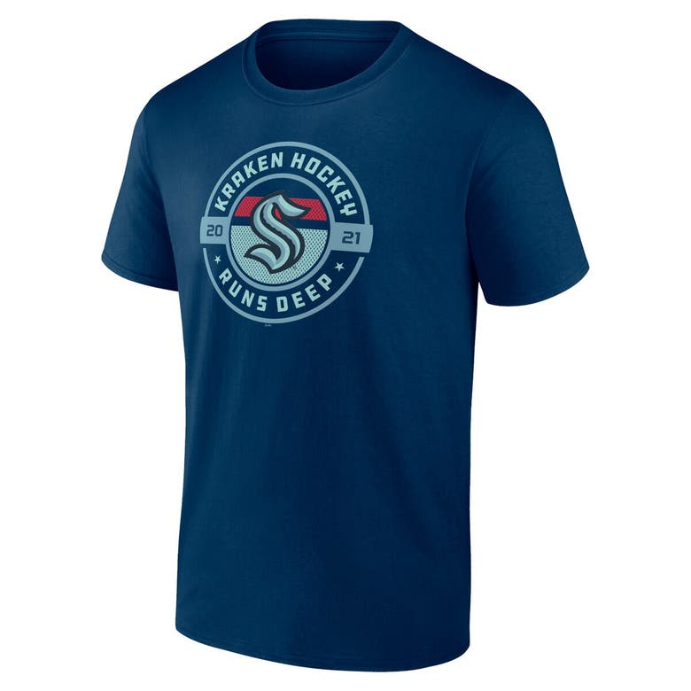 Shop Fanatics Branded Deep Sea Blue Seattle Kraken Local T-shirt In Navy