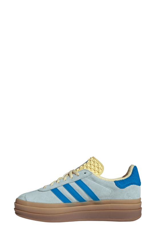 Shop Adidas Originals Gazelle Bold Platform Sneaker In Blue/ Bright Blue/ Yellow