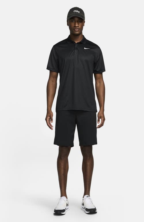 Shop Nike Golf Dri-fit Victory+ Geo Print Golf Polo In Black/black/white