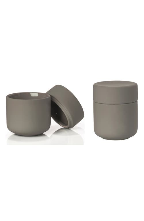 Zone Denmark Ume Set Of 2 Ceramic Jars In Taupe