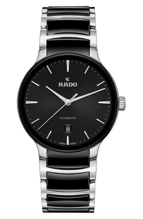 RADO Centrix Automatic Ceramic Bracelet Watch, 30.5m in Black at Nordstrom