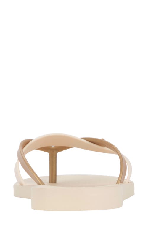 Ipanema 'kirei Silk' Flip Flop In Beige/gold