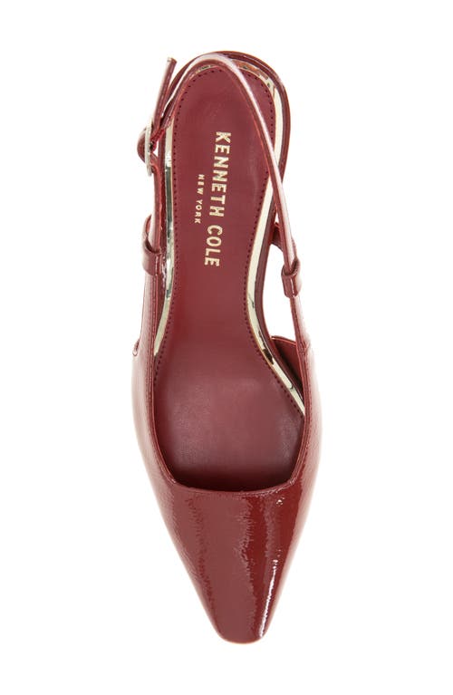 Kenneth Cole Martha Slingback Kitten Heel Pump In Rio Red Patent