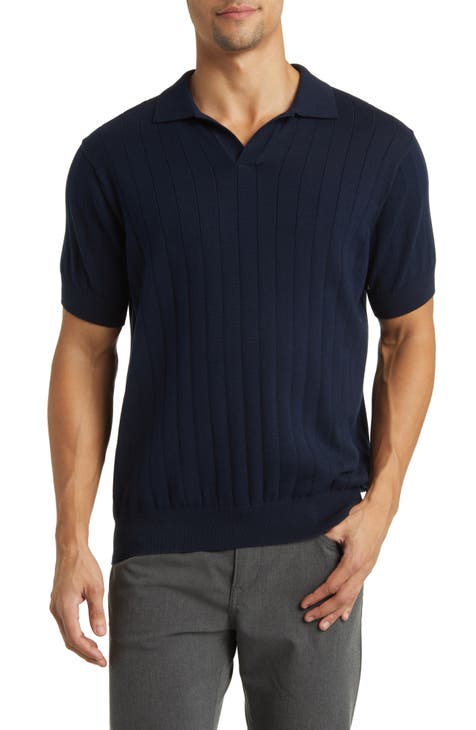 Frey's Crescent Rib Cotton Sweater Polo
