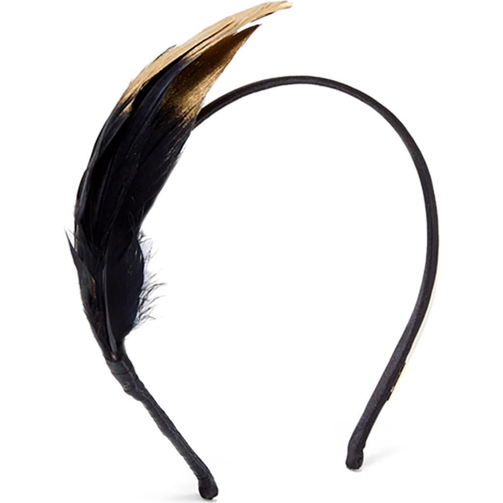 Eugenia Kim Ava Feather Headband in Black