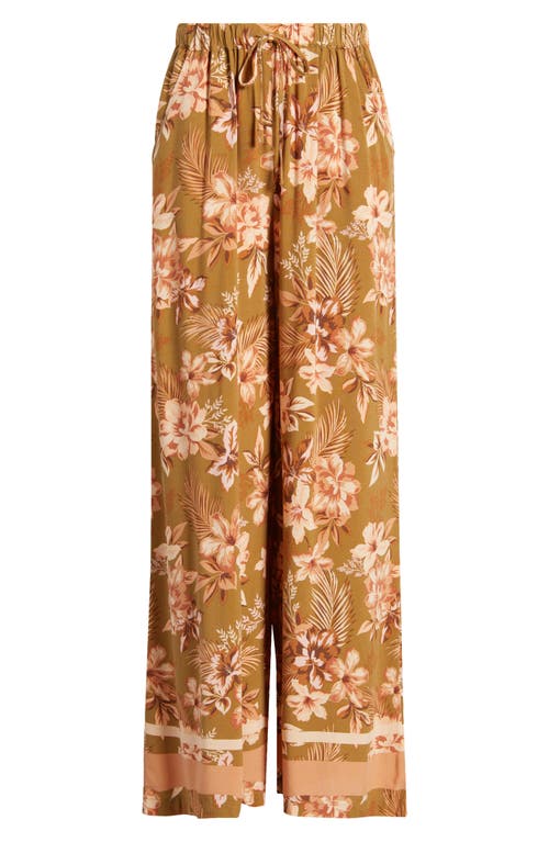 Rip Curl Desert Dreams Floral Wide Leg Pants In Bronze